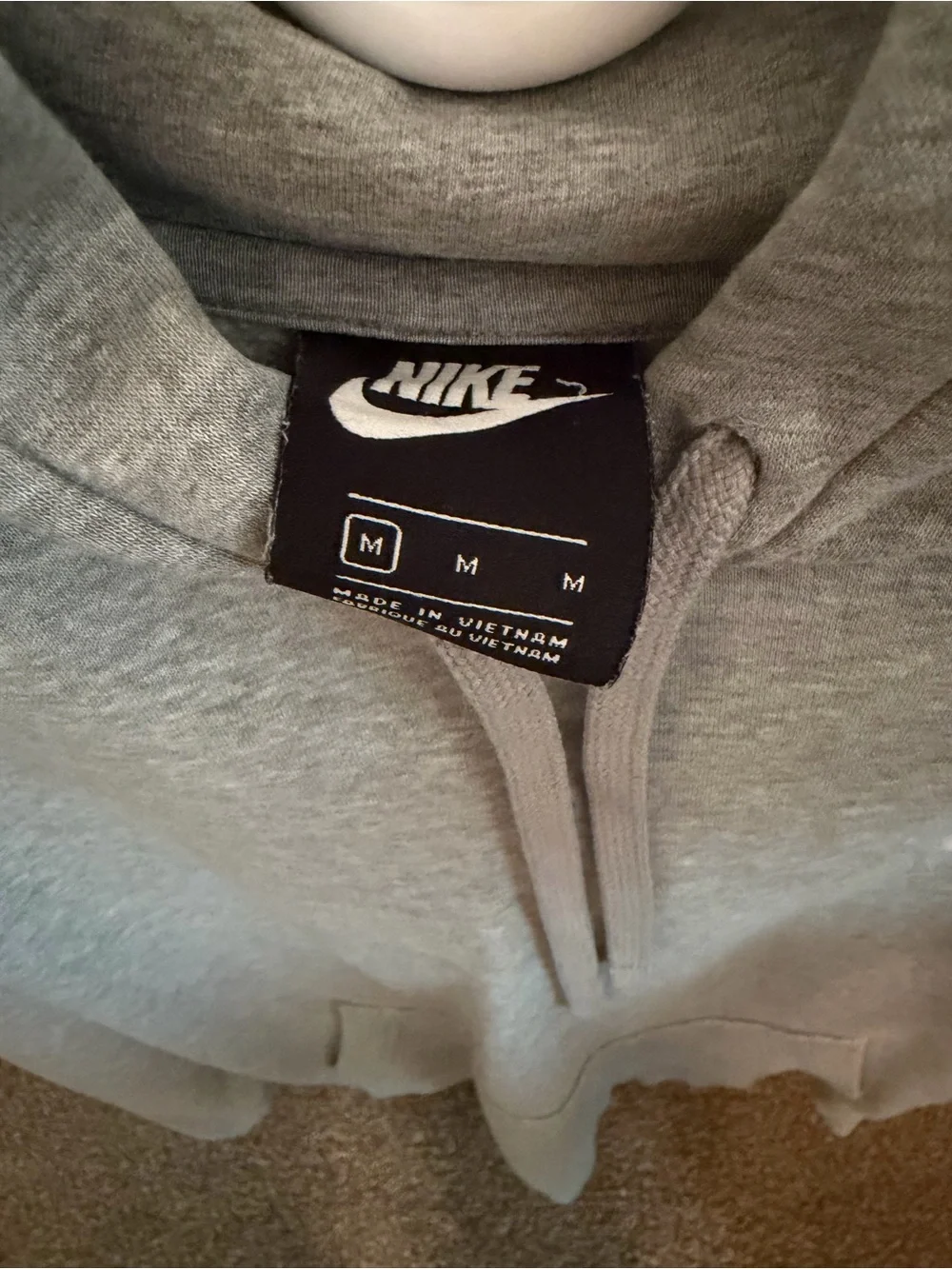 Nike Gray Heather Pullover Hoodie with White Swoosh